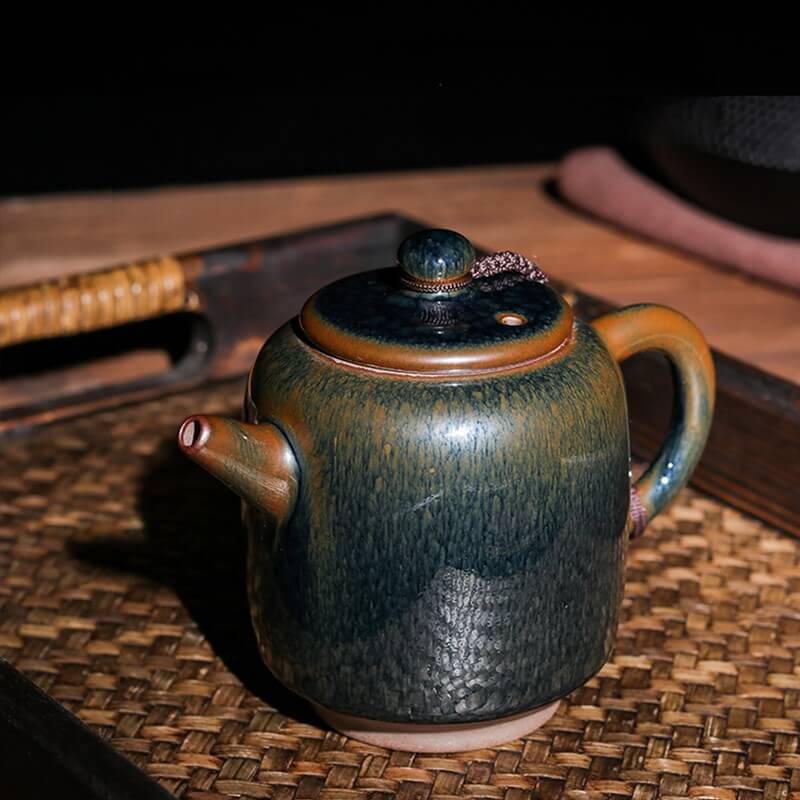 Tenmoku Jian zhan Hare's Fur Cylinder Teapot
