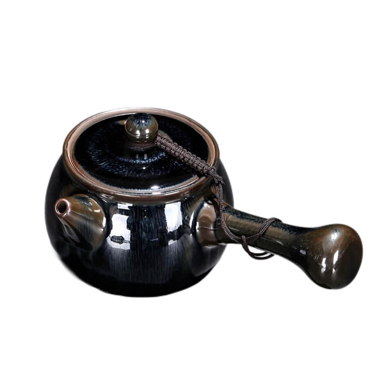 Tenmoku Jianzhan Hare's Fur Kyusu Teapot