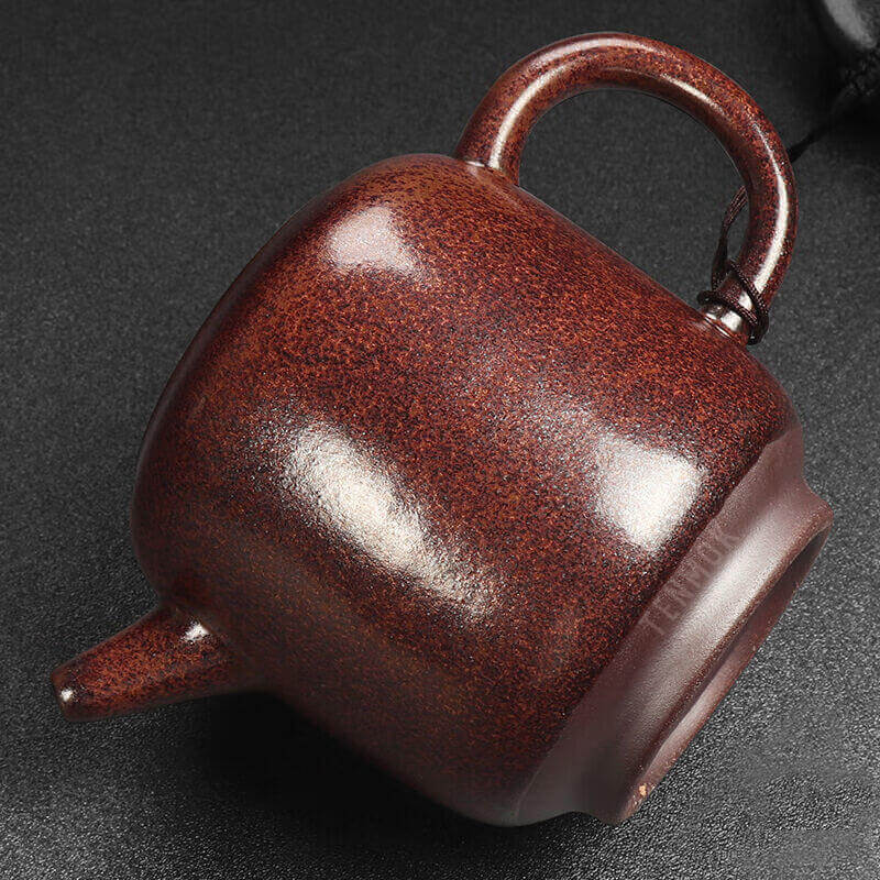 Tenmoku Jian zhan Iron Rich Clay Fired Red Teapot
