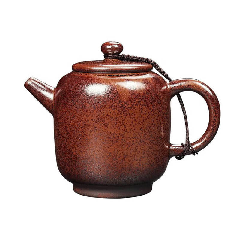 Tenmoku Jian zhan Iron Rich Clay Fired Red Teapot