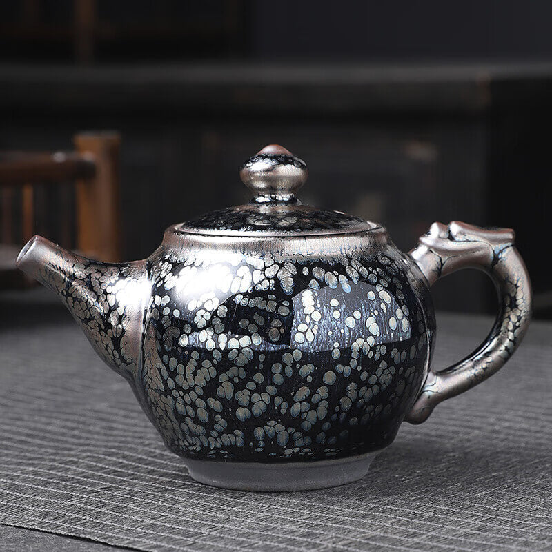 Handmde Oil Spot Tenmoku Jian Zhan Dragon Teapot