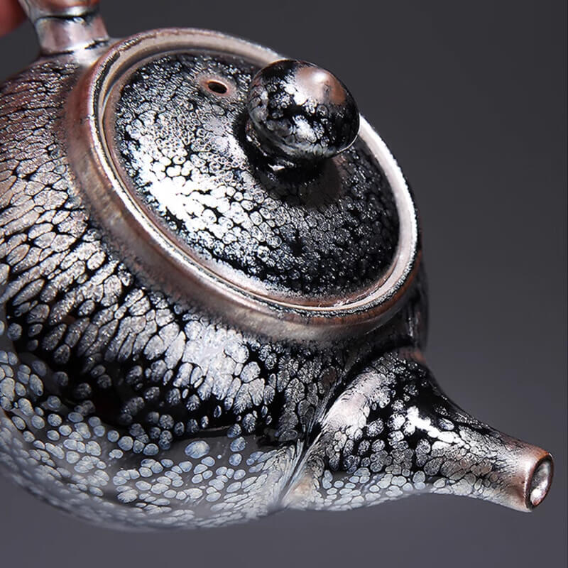 Handmde Oil Spot Tenmoku Jian Zhan Dragon Teapot