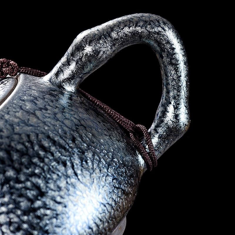 Tenmoku Jianzhan Oil Spot Bamboo Joint Teapot