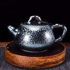 Tenmoku Jianzhan Oil Spot Bamboo Joint Teapot