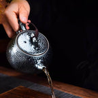 Tenmoku Jianzhan Oil Spot Bamboo Joint Teapot
