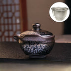 Handmde Tenmoku Jian Zhan Oil Spot Catch Teapot