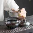 Handmde Tenmoku Jian Zhan Oil Spot Catch Teapot