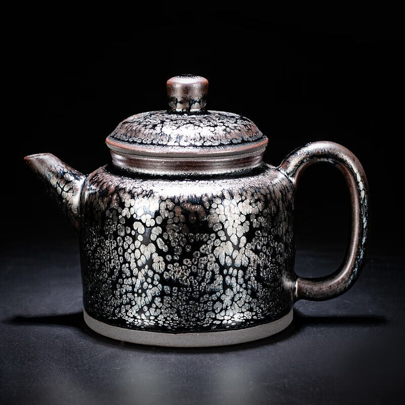 Handmde Tenmoku Jian Zhan Oil Spot Dezhong Teapot
