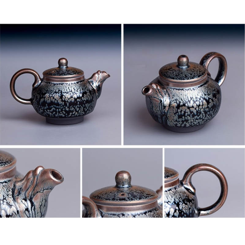 Handmde Tenmoku Jian Zhan Oil Spot Eagle Teapot