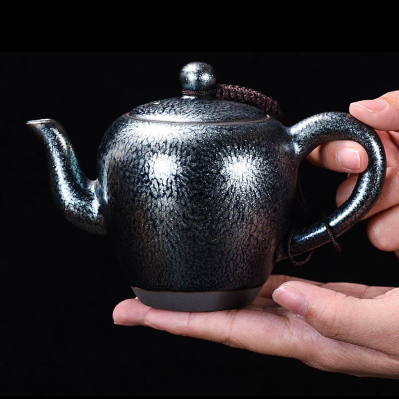 Tenmoku Jian zhan Oil Spot Figure Teapot