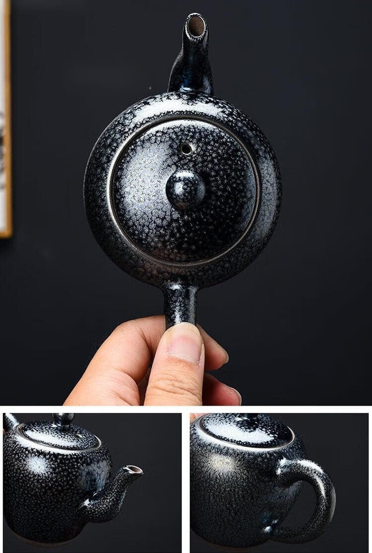 Tenmoku Jian zhan Oil Spot Figure Teapot