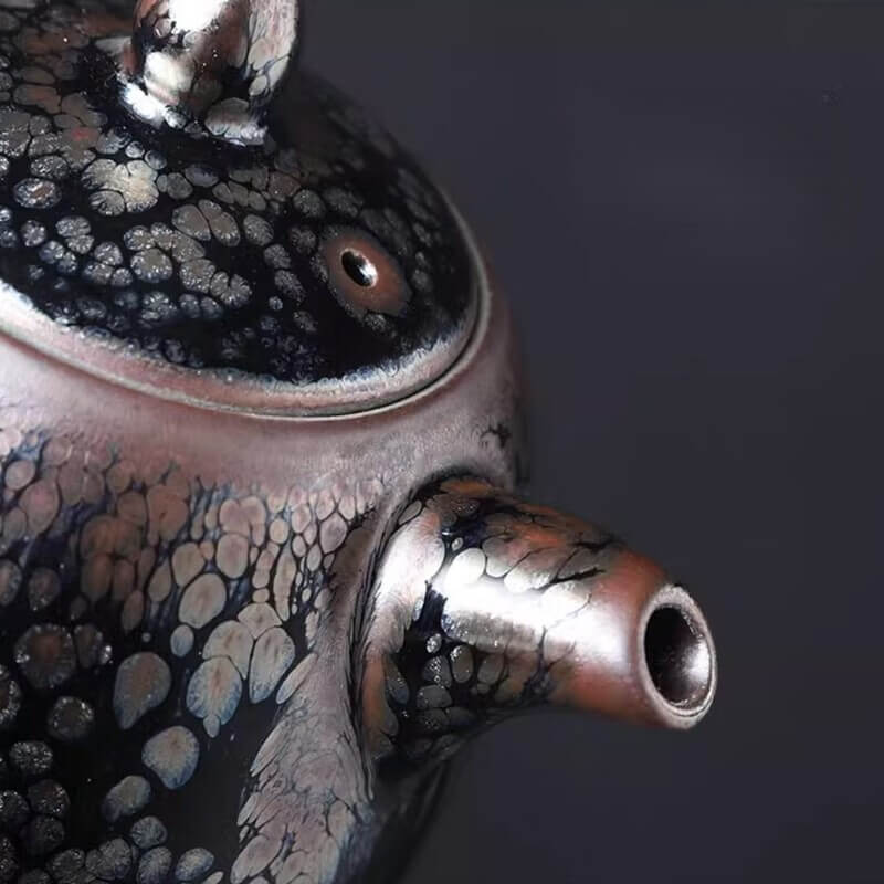 Handmde Tenmoku Jian Zhan Oil Spot Hanyi Teapot