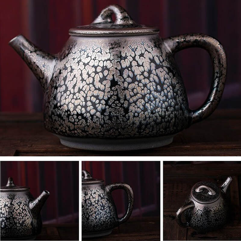 Handmde Tenmoku Jian Zhan Oil Spot High Teapot