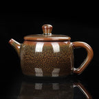 Tenmoku Jian Zhan Oil Spot Huainan Teapot Saucer Set