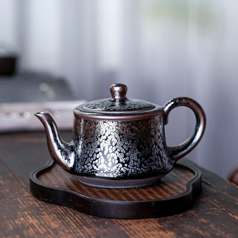 Handmde Tenmoku Jian Zhan Oil Spot Hxq Teapot