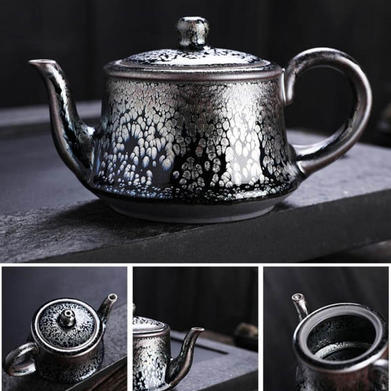 Handmde Tenmoku Jian Zhan Oil Spot Hxq Teapot