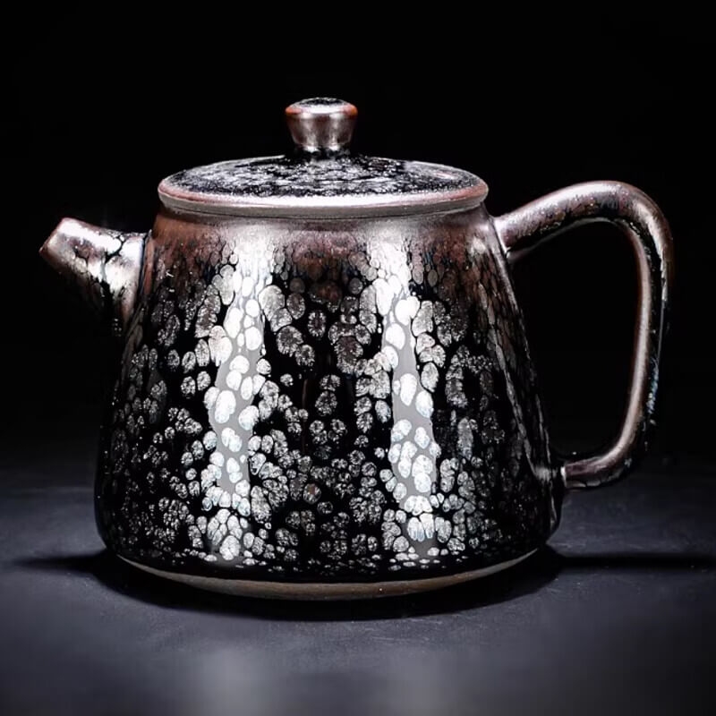 Handmde Tenmoku Jian Zhan Oil Spot Jinlan Teapot