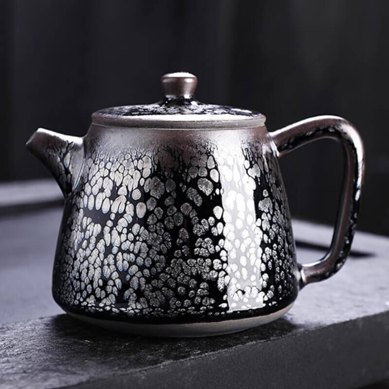 Handmde Tenmoku Jian Zhan Oil Spot Jinlan Teapot