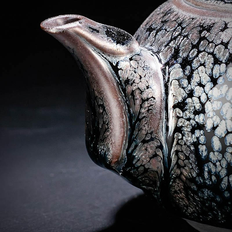 Tenmoku Jian Zhan Oil Spot Ring Teapot