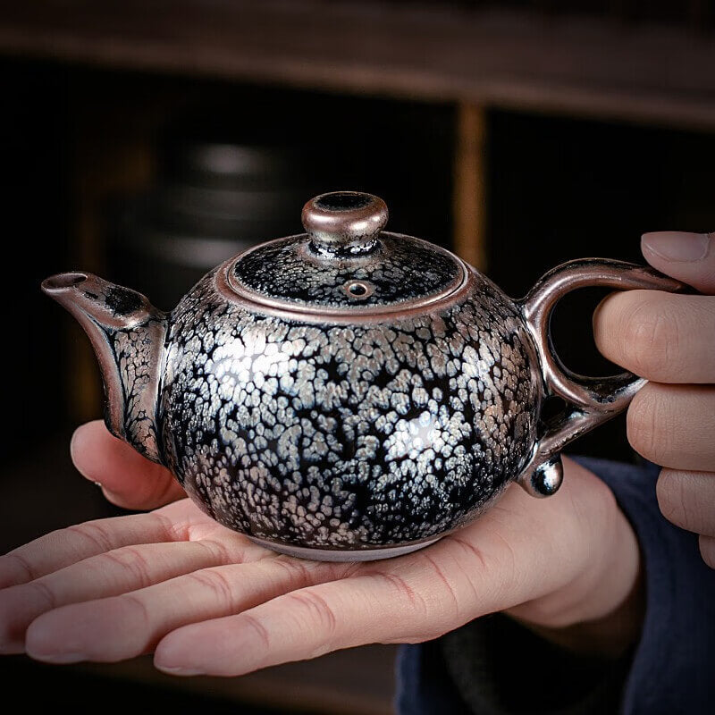 Tenmoku Jian Zhan Oil Spot Ring Teapot
