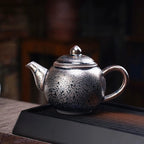 Handmde Tenmoku Jian Zhan Oil Spot Round Teapot