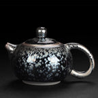 Handmde Tenmoku Jian Zhan Oil Spot Ruding Teapot