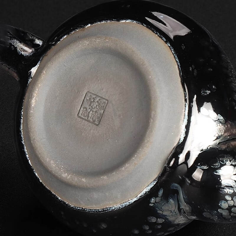 Handmde Tenmoku Jian Zhan Oil Spot Ruding Teapot