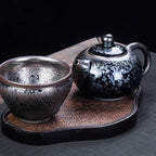 Handmde Tenmoku Jian Zhan Oil Spot Ruding Teapot