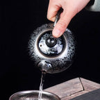 Handmde Tenmoku Jian Zhan Oil Spot Ruding Teapot