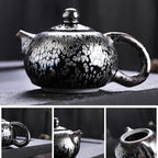 Handmde Tenmoku Jian Zhan Oil Spot Ruding Teapot