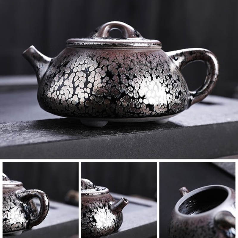 Handmde Tenmoku Jian Zhan Oil Spot Shipiao Teapot