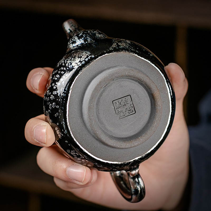 Handmde Tenmoku Jian Zhan Oil Spot Shiround Teapot