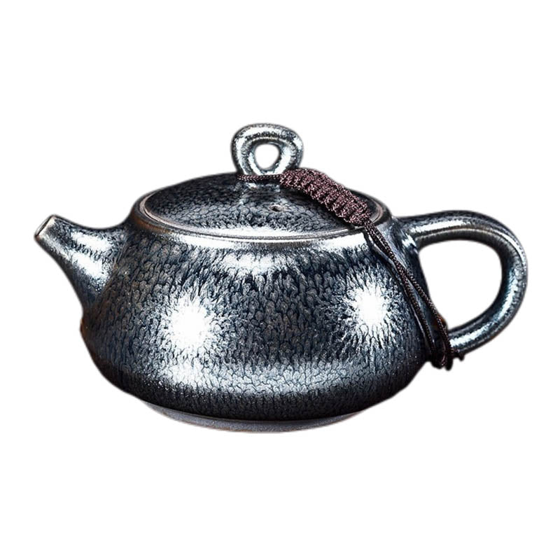 Tenmoku Jian zhan Oil Spot Short Spouted Teapot