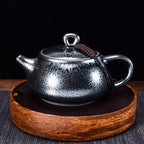 Tenmoku Jian zhan Oil Spot Short Spouted Teapot