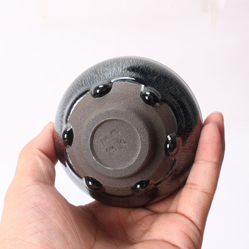 Tenmoku 6-Tear Hare's-fur Jianzhan Tea Cup