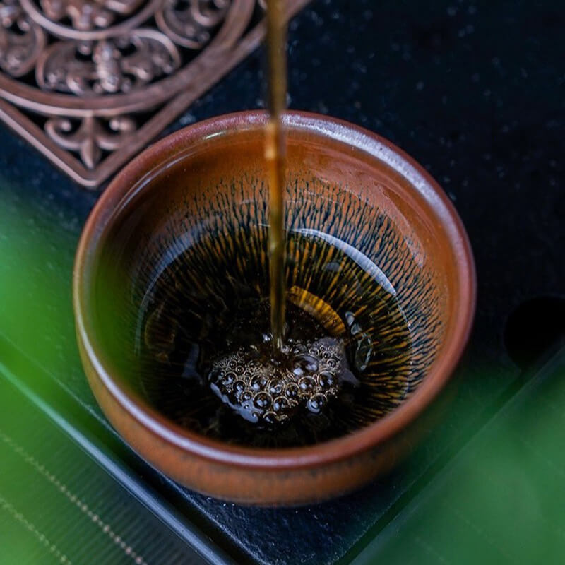 Tenmoku Jian Zhan 8-Tear Glaze Golden Tea Cup