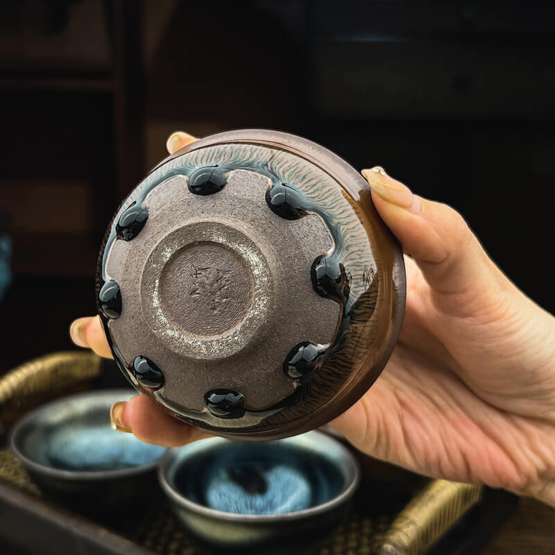 Tenmoku Jian Zhan 8-Tear Glaze Golden Tea Cup