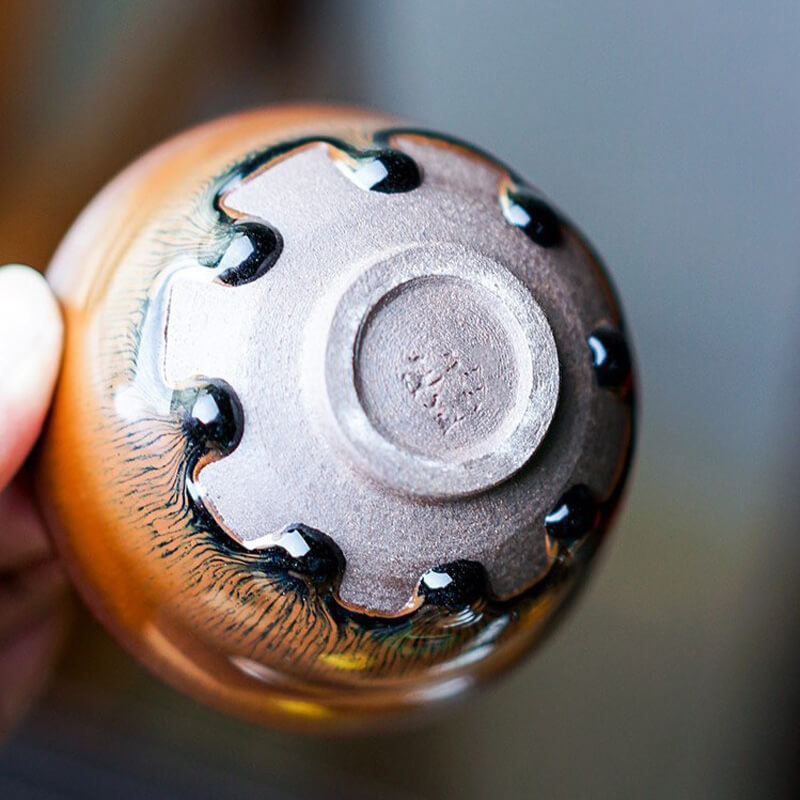 Tenmoku Jian Zhan 8-Tear Glaze Golden Tea Cup