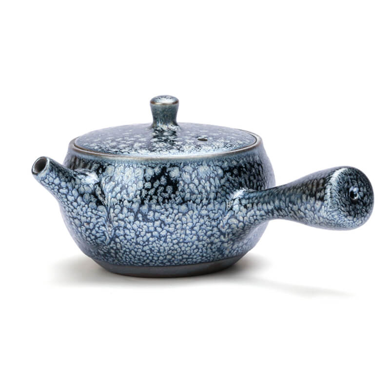 Tenmoku Jianzhan Oil Spot Kyusu Teapot