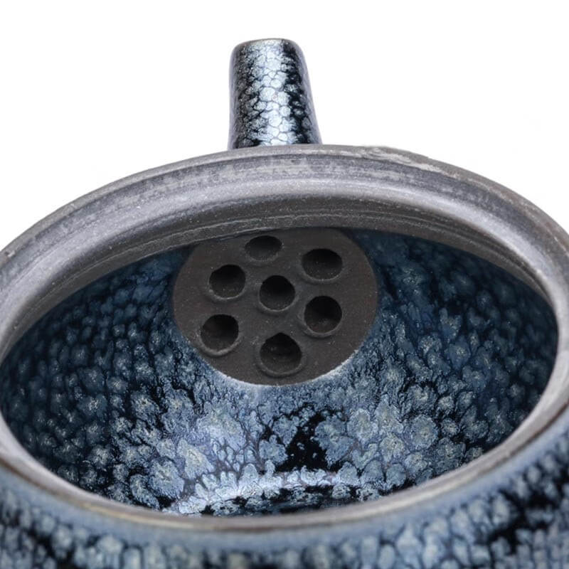 Tenmoku Jianzhan Oil Spot Kyusu Teapot