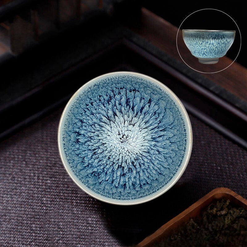 Flower Sukou Tenmoku Jian Zhan Chawan