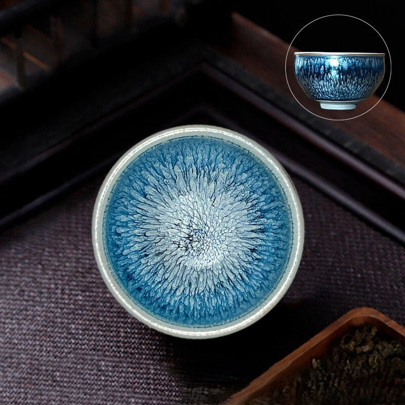 Ceramic Tenmoku Glaze Jianzhan Tea Bowl