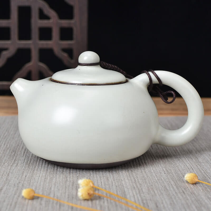 Handmde White Nacre Tenmoku Jian Zhan Gongfu Teapot