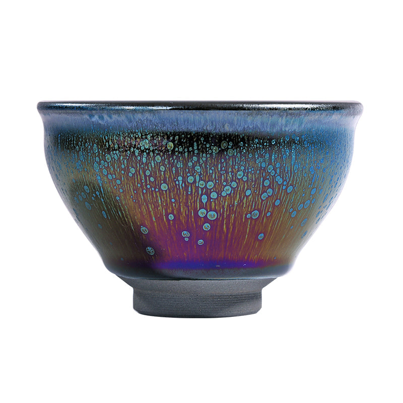 Rainbow Yohen Tenmoku Jianzhan Oil Spots Tea Cup