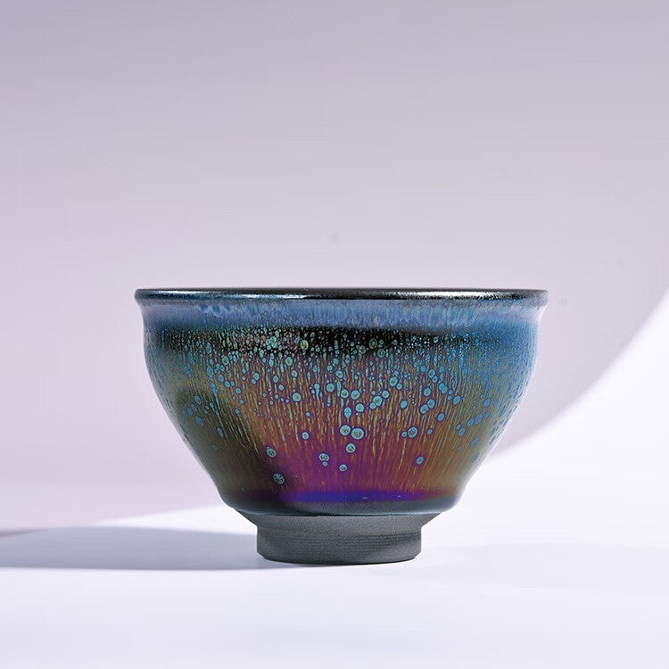 Rainbow Yohen Tenmoku Jianzhan Oil Spots Tea Cup