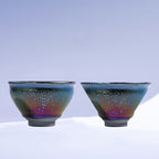 Rainbow Yohen Tenmoku Jianzhan Oil Spots Tea Cup