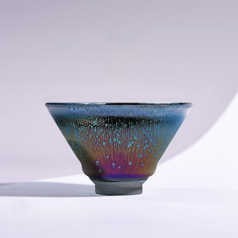 Rainbow Yohen Tenmoku Jianzhan Oil Spots Tea Cup